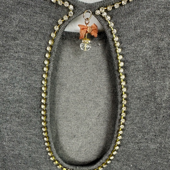 Gray Mini Dress with Pearl and Rhinestone accents, Event, Wedding, Date med/lg - Picture 5 of 8